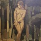 Antique painting "Woman in the forest"