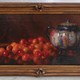 Antique painting "Still life with cherries"