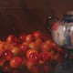 Antique painting "Still life with cherries"