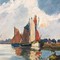 Antique painting "Port of Concarneau"