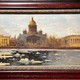 Antique painting "View of St. Isaac's Cathedral from the Neva"