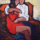 Антикварная картина «Влюблённая пара»