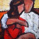Антикварная картина «Влюблённая пара»