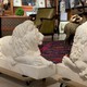 Pair marble Lions sculptures