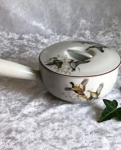 Antique porcelain saucepan