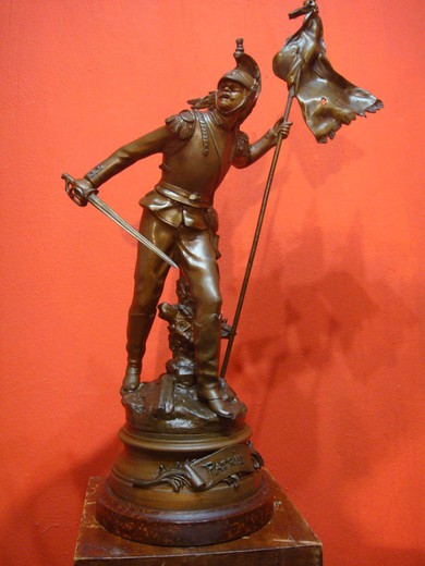 Antique sculpture of a warrior