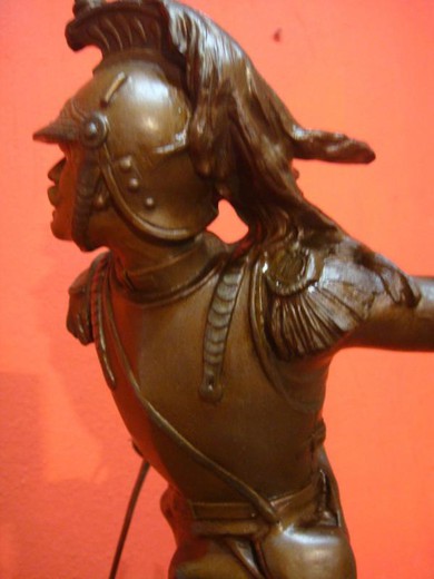 Antique sculpture of a warrior