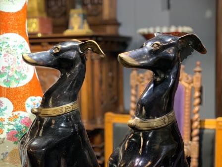 Антикварные скульптуры собак «Левретки»