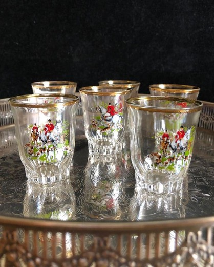Set of antique wine glasses