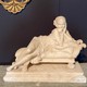 Young Woman In Marble Lying On A Couch Sculpture