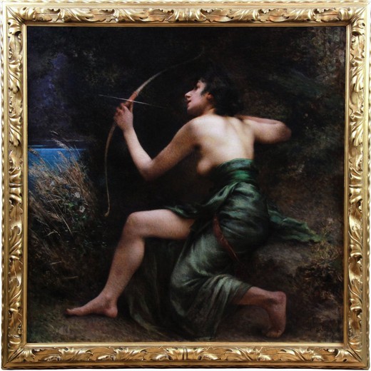 Антикварная картина «Артемида»