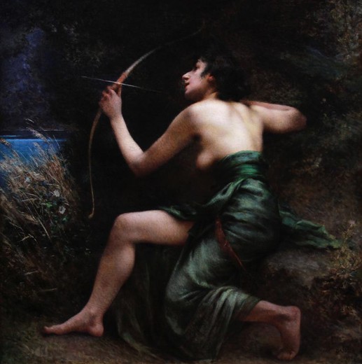 Antique painting "Artemis"