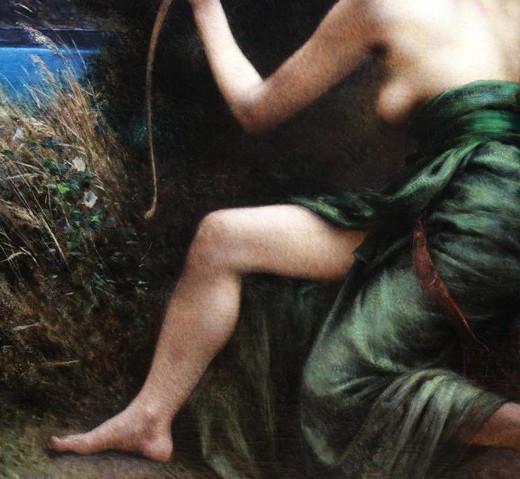 Antique painting "Artemis"