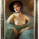Antique painting "Lady with a Fan"