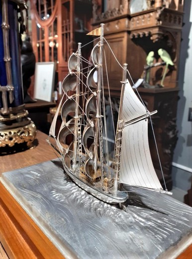 Antique sculpture "Sailboat"