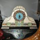 Antique night light clock made of stained glass