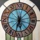 Antique night light clock made of stained glass