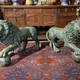 Antique pair sculptures "Lions"