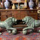 Antique pair sculptures "Lions"