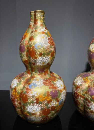 Антикварные парные вазы "Тыквы"