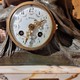 Antique fireplace set with a clock "Captive butterfly"