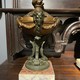 Antique fireplace set with a clock "Captive butterfly"