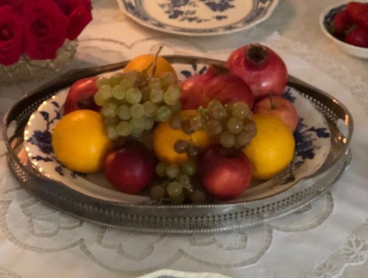 Antique tray and a dish