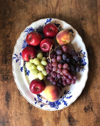 Antique tray and a dish