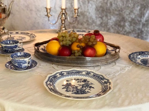 Antique tray and a dish