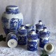 Antique spode porcelain spice jars