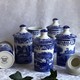 Antique spode porcelain spice jars