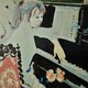 Antique painting a girl at the piano