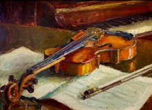 Antique painting " Violin"