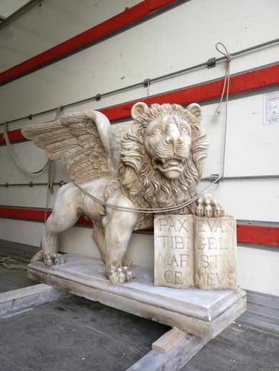 Antique sculpture of Lion of St. Mark