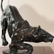 Antique sculpture "Lioness on the hunt"