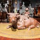 Антикварная скульптура «Мальчик на буйволе»