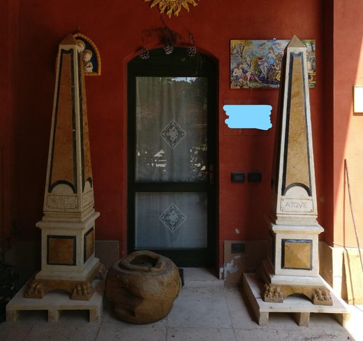 Pair antique marble obelisks