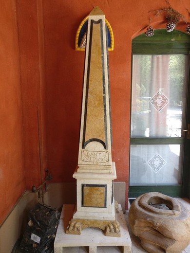 Pair antique marble obelisks
