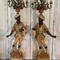 Antique pair Nubian floor lamps