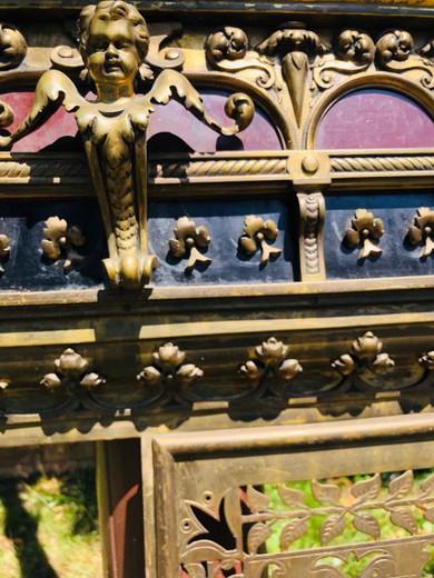 Antique gothic style fireplace insert