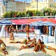 Антикварная картина "Пляж Сен-Рафаэль"
