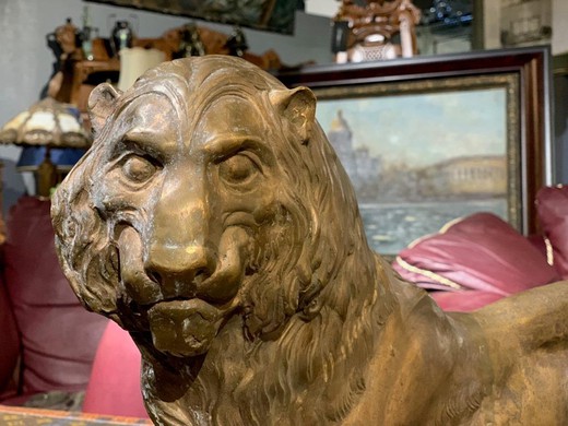 Antique Bible Lion sculpture