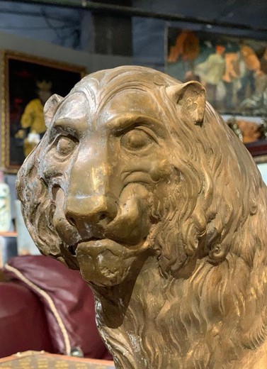 Antique Bible Lion sculpture