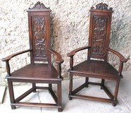 Antique pair armchairs