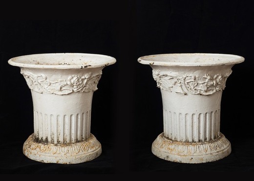 Antique pair flowerpots