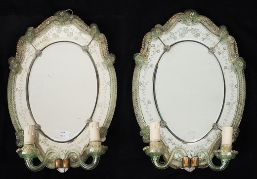 Antique twin Venetian mirrors