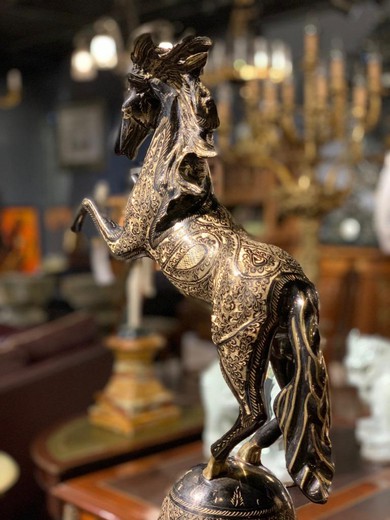 Vintage sculpture "Horse on the rack"