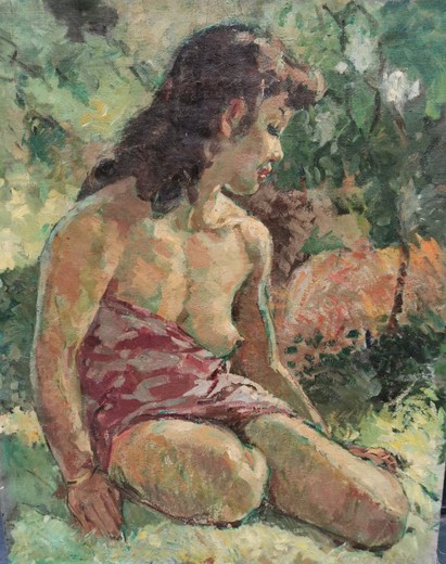 Antique painting "Nude"