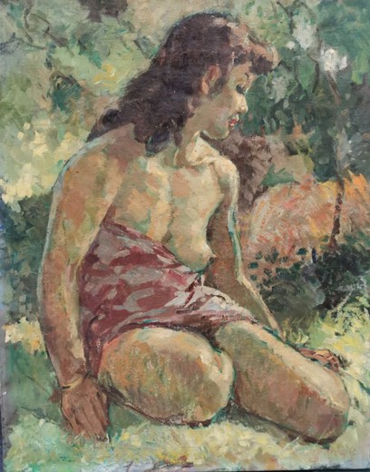 Antique painting "Nude"