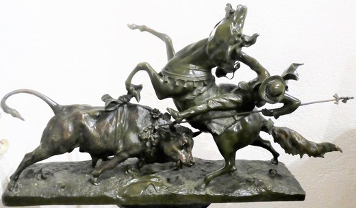 Antique sculpture "Picador and the bull"